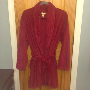 Deep Red Plush Robe
